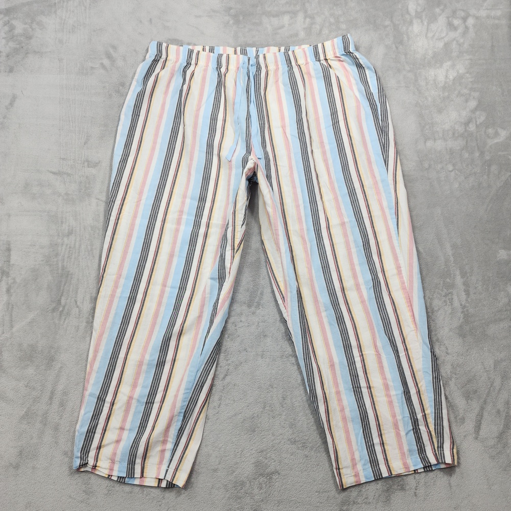 Jenni Pants Womens 3X Multicolor Stripe Cotton Lounge Sleep Pajama Lightweight